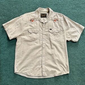 Howler Brothers Tan Embroidered Button-Down Shirt